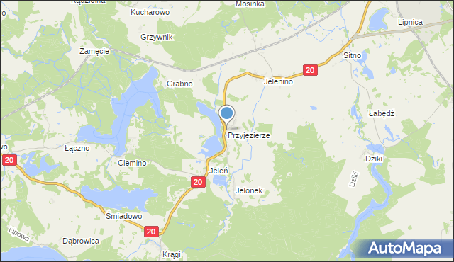 mapa Przyjezierze, Przyjezierze gmina Borne Sulinowo na mapie Targeo